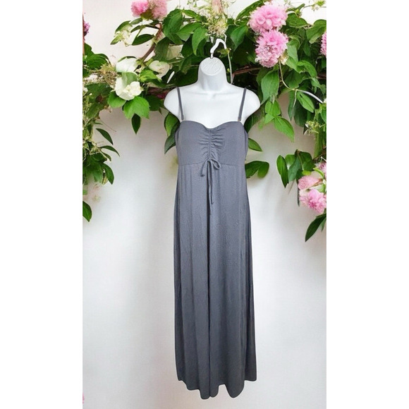 Soma Wknd Ultimate Support Strapless Maxi Dress Sz M Stone Blue Built In Bra - Picture 2 of 10
